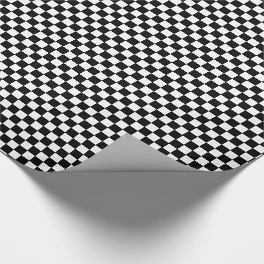 Schachmatte schwarz-weiß geschenkpapier (Ecke)