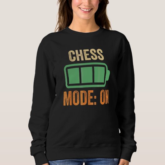 Schachmodus auf Batterie-Design Sweatshirt (Vorderseite)