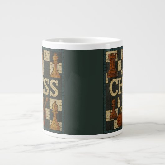 Schachmosaik, Jumbo-Tasse (Vorderseite)