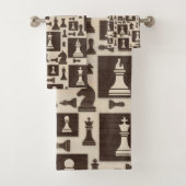 Schachmuster - Holzstruktur Badhandtuch Set (Insitu)