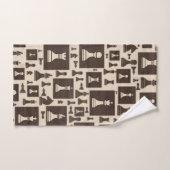 Schachmuster - Holzstruktur Badhandtuch Set (Handtuch)