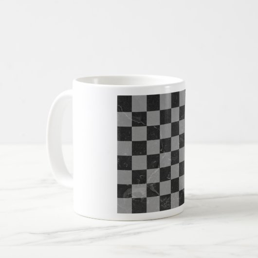 Schachmuster Kaffeetasse (Vorderseite Links)