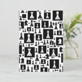 Schachmuster - Schwarz-Weiß Feiertagskarte (Stehend Vorderseite)