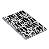 Schachmuster - Schwarz-Weiß Notizblock (Rechte Seite)