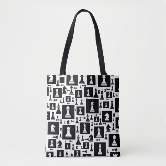 Schachmuster - Schwarz-Weiß Tasche (Vorderseite)