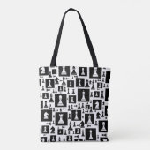 Schachmuster - Schwarz-Weiß Tasche (Rückseite)