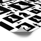 Schachmuster - Schwarzweiß Poster (Ecke)