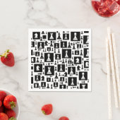 Schachmuster - Schwarzweiß Serviette (Beispiel)