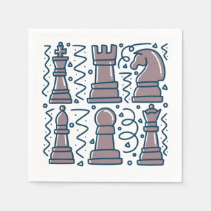Schachpapier Servietten, Kariertes Brettspiel Part Serviette