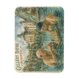 Schachpartie Gellert-Bäder Budapest Ungarn Magnet