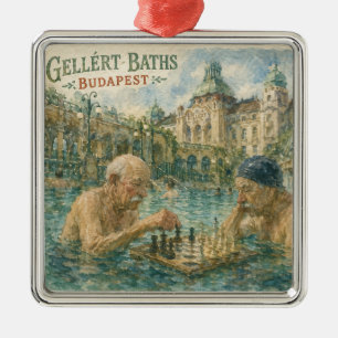 Schachpartie Gellert-Thermen Budapest Ungarn Ornament Aus Metall