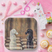 Schachpartie Schachbrett Pappteller (Party)