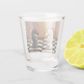 Schachpartie Schachbrett Schnapsglas (Rückseite)
