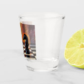 Schachpartie Schachbrett Schnapsglas (Rechts)