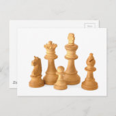 Schachpartien aus Holz Postkarte (Vorne/Hinten)