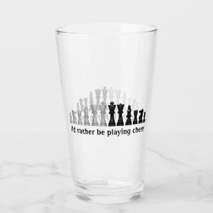 Schachpartien Design Trinkglas Glas
