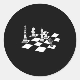 Schachpartien für Schachbrettspieler Runder Aufkleber