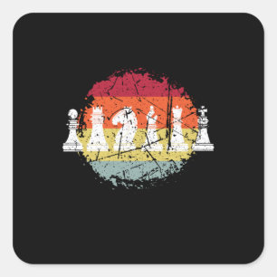 Schachpartien Quadratischer Aufkleber