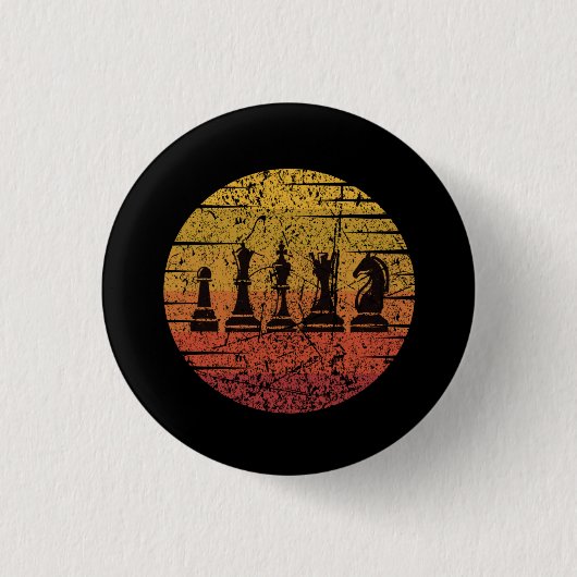 Schachpartien Retro Button (Vorderseite)