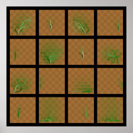 Schachpartien, verglichen (grüne Linien) Poster