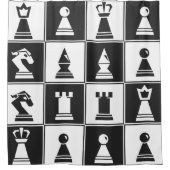 Schachpartituren Duschvorhang (Vorderseite)