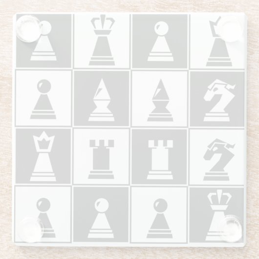 Schachpartituren Glasuntersetzer (Rückseite)