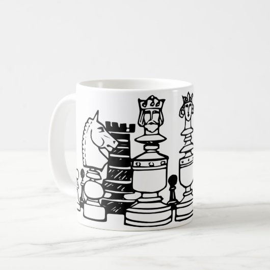Schachpartituren Kaffeetasse (Vorderseite Links)