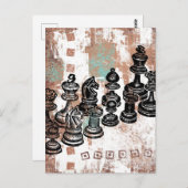 Schachpartituren Postkarte (Vorne/Hinten)
