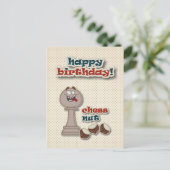 Schachpfanne, SchachNudeln und Kastanien Geburtsta Postkarte (Stehend Vorderseite)