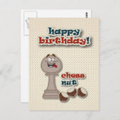Schachpfanne, SchachNudeln und Kastanien Geburtsta Postkarte (Vorne/Hinten)