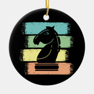 Schachpferd Retro Keramik Ornament