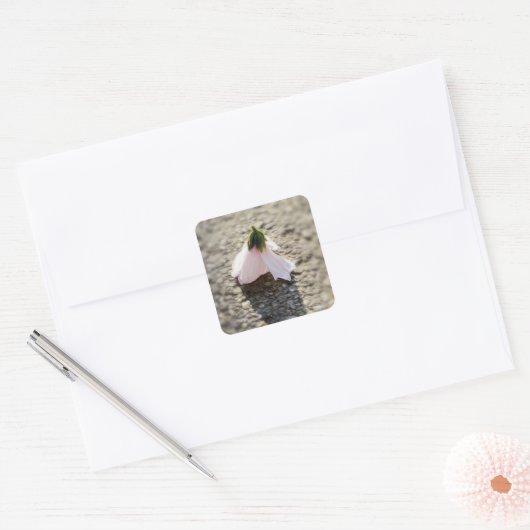 Schachpflaster-Blume Quadratischer Aufkleber (Umschlag)