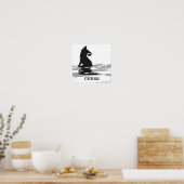 Schachposter mit dem schwarzen Ritterstück Poster (Küche)