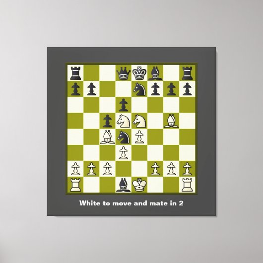 Schachpuzzle Mate in 2 gesteppten Leinwänden Print Leinwanddruck (Vorderseite)