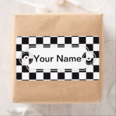 Schachquadrat Muster - schwarz + Ihr Text & Hinter (Insitu)