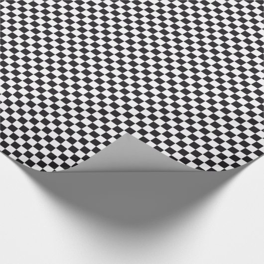 Schachquadrat Muster - schwarz + Ihr Text & Hinter Geschenkpapier (Ecke)