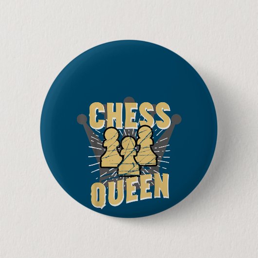 Schachqueen Kids & Women-Geschenk Button (Vorderseite)