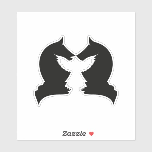 Schachritter und Adler Aufkleber (Blatt)