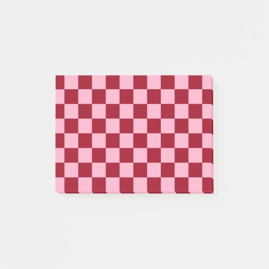 Schachrosa und Burgund Post-it Klebezettel (Vorderseite)