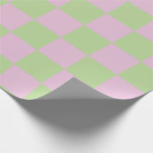 Schachrosa und grünes Umhüllungspapier Geschenkpapier (Ecke)