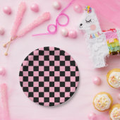 Schachrosa und schwarz pappteller (Party)