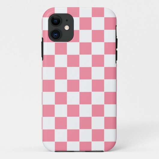 Schachrosa und Weiß Case-Mate iPhone Hülle (Rückseite)