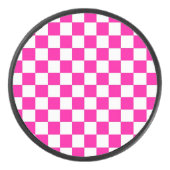 Schachrosa und Weiß Eishockey Puck (Vorderseite)