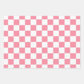 Schachrosa und Weiß Geschenkpapier Set (Vorderseite 3)