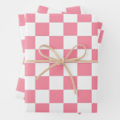 Schachrosa und Weiß Geschenkpapier Set (Beispiel)