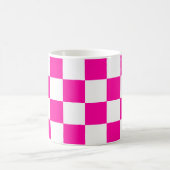 Schachrosa und Weiß Kaffeetasse (Mittel)