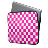 Schachrosa und Weiß Laptopschutzhülle (Vorderseite Links)