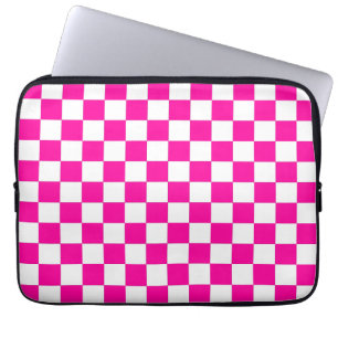 Schachrosa und Weiß Laptopschutzhülle