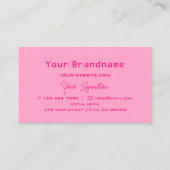 Schachrosa und Weiß mit Logo Stilvoll Visitenkarte (Rückseite)