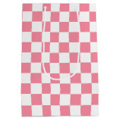 Schachrosa und Weiß Mittlere Geschenktüte (Rückseite)